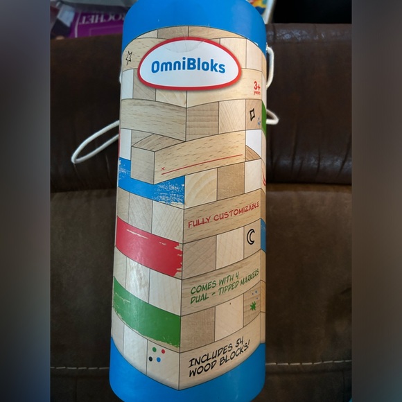 Tumbling Tower🗼Game w 54 Blank Tumbling Blocks🧱 4 Coloring Markers🖍️ - Picture 3 of 8